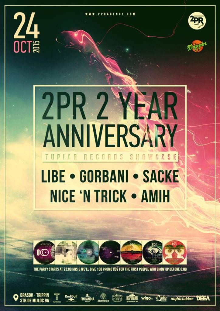 Flyer: 2PR 2 Year Anniversary - Tupiar Records Showcase