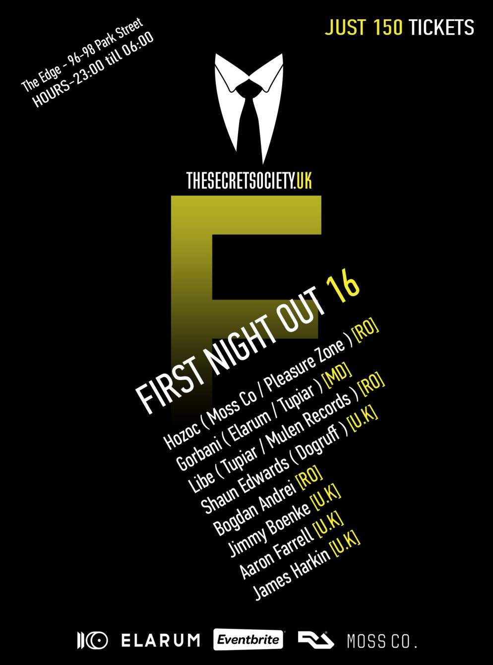 Flyer: First Night Out 2016 - The Secret Society UK